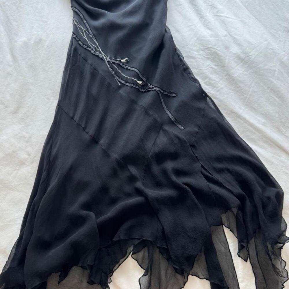 Bcbg real silk black bobo dress